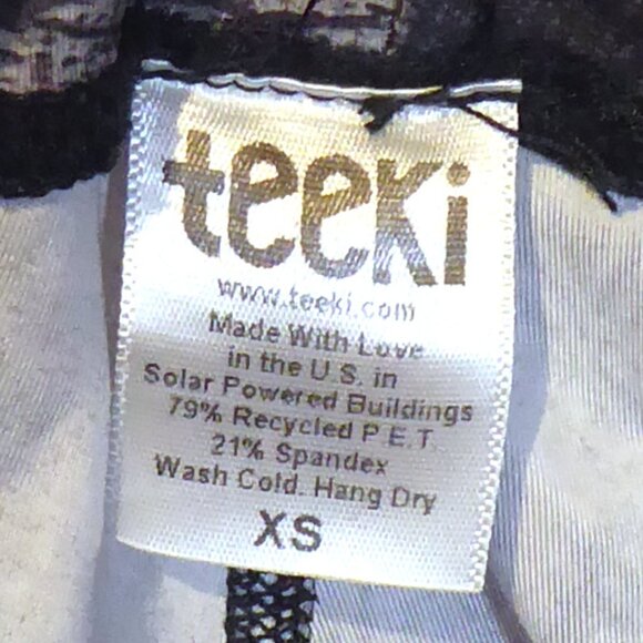 Teeki Aztec Bird, Amphora Print silver grey black Leggings or Yoga pant XS - Picture 3 of 4